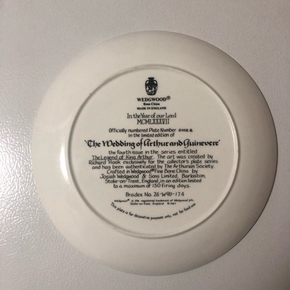 1987 Wedgwood King Arthur Decorative Plates 4, 5, & 6 Wedding Lancelot Knights - Picture 6 of 15